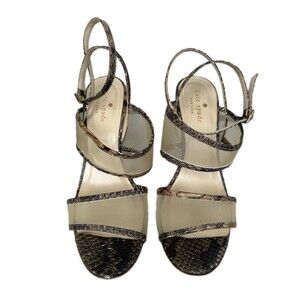 Kate Spade New York Italian Vero Cuoio Textured Snakeskin Mesh Stiletto Heels 7